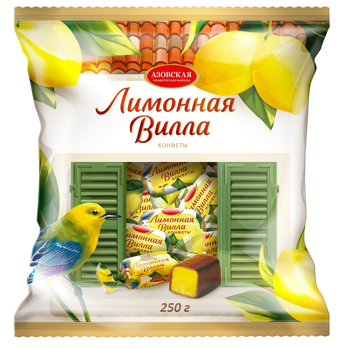 Азовская кондитерская фабрика конфеты лимонная вилла