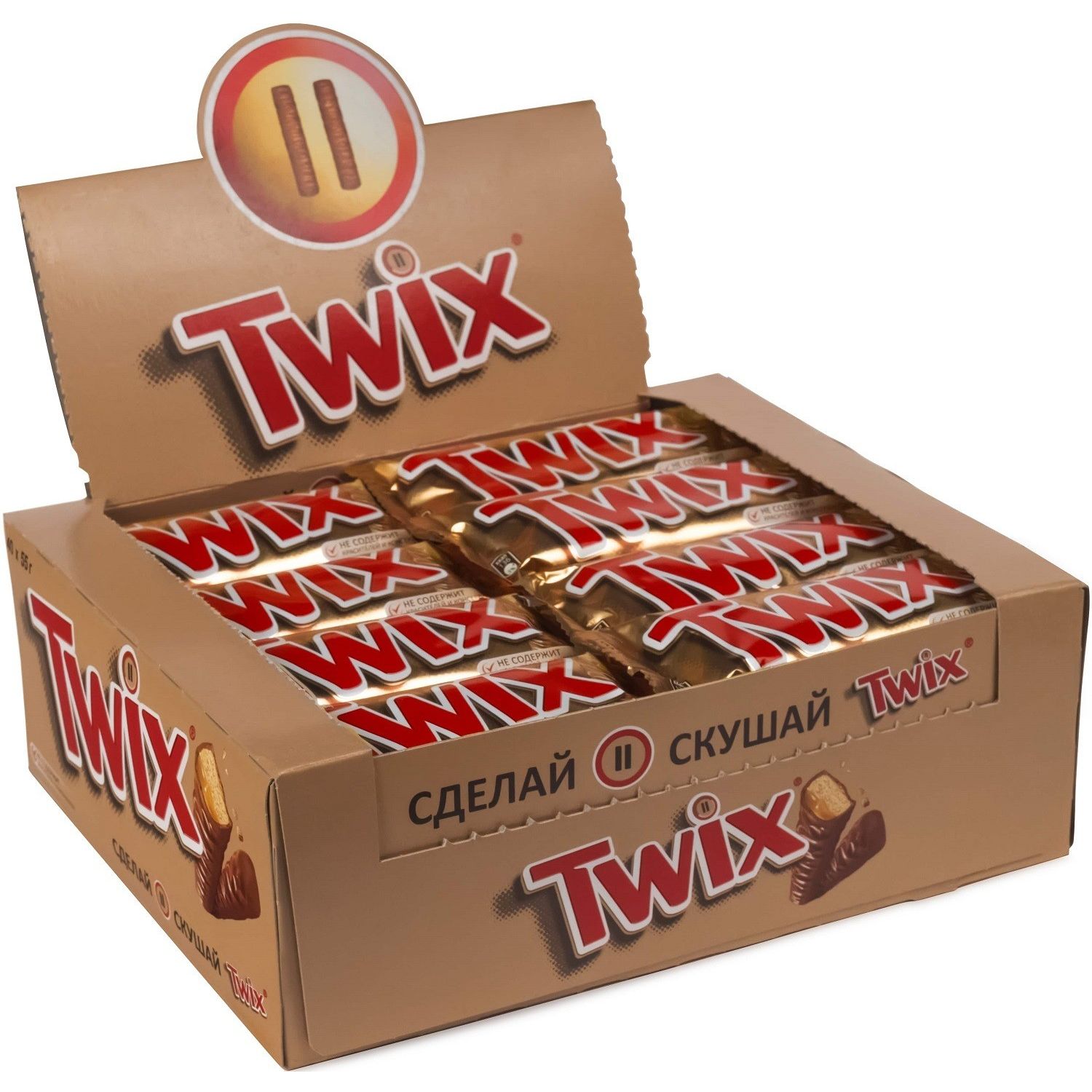 Купить оптом Шоколадный батончик Twix, молочный, 40 штук по 55 г на MAY24