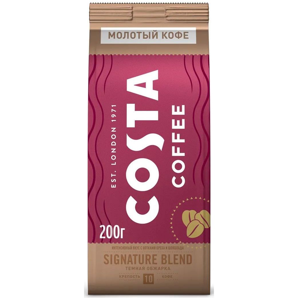 Молотый кофе 200г. Costa Coffee Bright Blend в зернах. Кофе Costa Signature Blend. Costa Coffee Bright Blend в зернах 200 грамм. Кофе молотый Costa Coffee сolombian Roast средняя обжарка, 200 г.