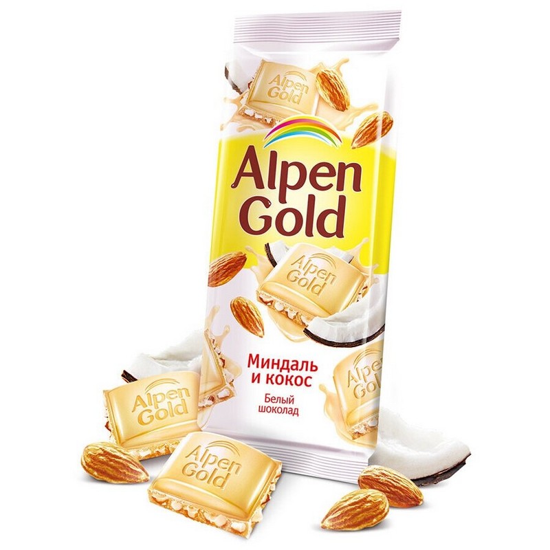 Alpen Gold aerated шоколад белый пористый 80г