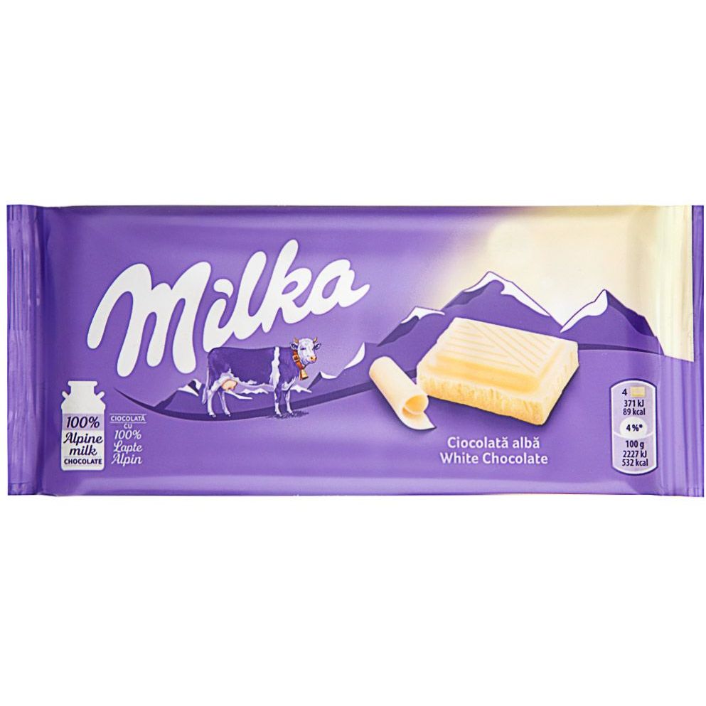 Шоколад Milka bubbly White молочный с пористым белым