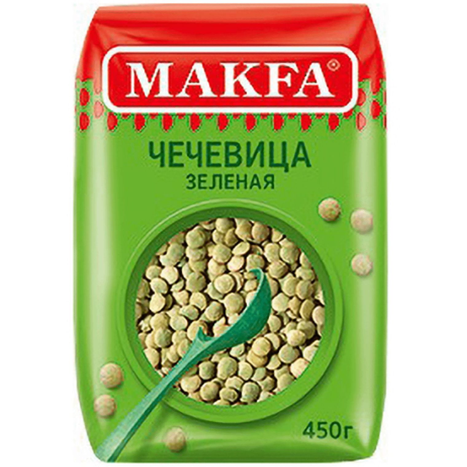 Купить оптом Чечевица зеленая Makfa, 0,45 кг на MAY24