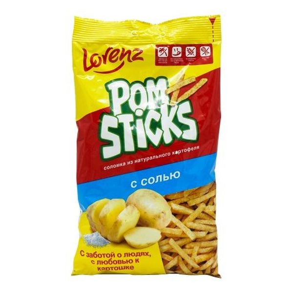 Чипсы палочки. Чипсы Pomsticks 100г. Чипсы Lorenz Pomsticks. Pomsticks картофельные палочки с солью 100г. Соломка Помстикс соль 100 г.