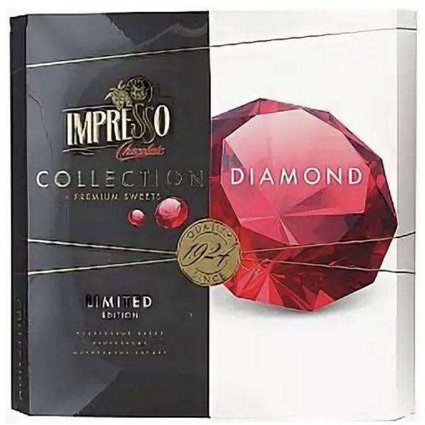 Подарочный набор impresso. Конфеты impresso, 282 г. Коллекцион диамонд шоколад. Impresso ассорти collection Diamond, 282 г. Конфеты ШОК. Impresso Diamond 282г Беларусь 5.