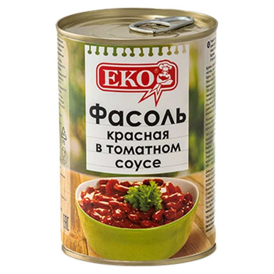 Еко фасоль красная в томатном соусе 400