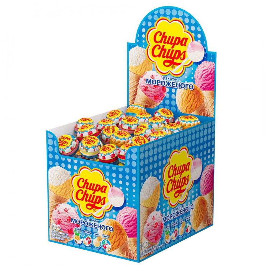 Карамель chupa chups шоубокс Тропик ассорти 12гр