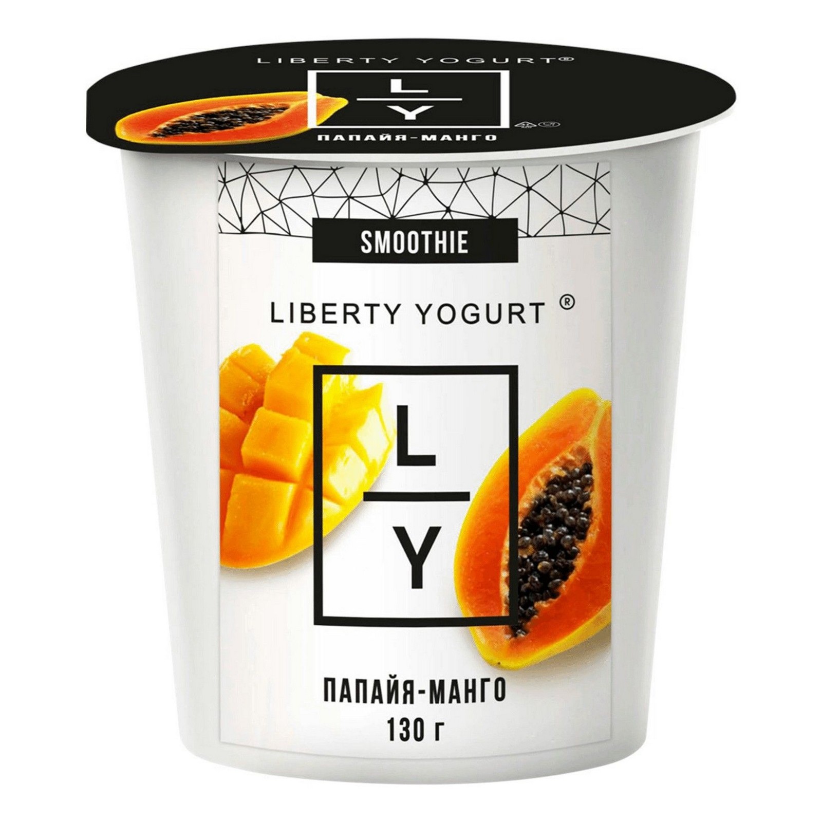 <b>Йогурт</b> Liberty <b>Yogurt</b> &quot;С папайей и <b>манго</b>&quot;, 2,9%, 130 г.