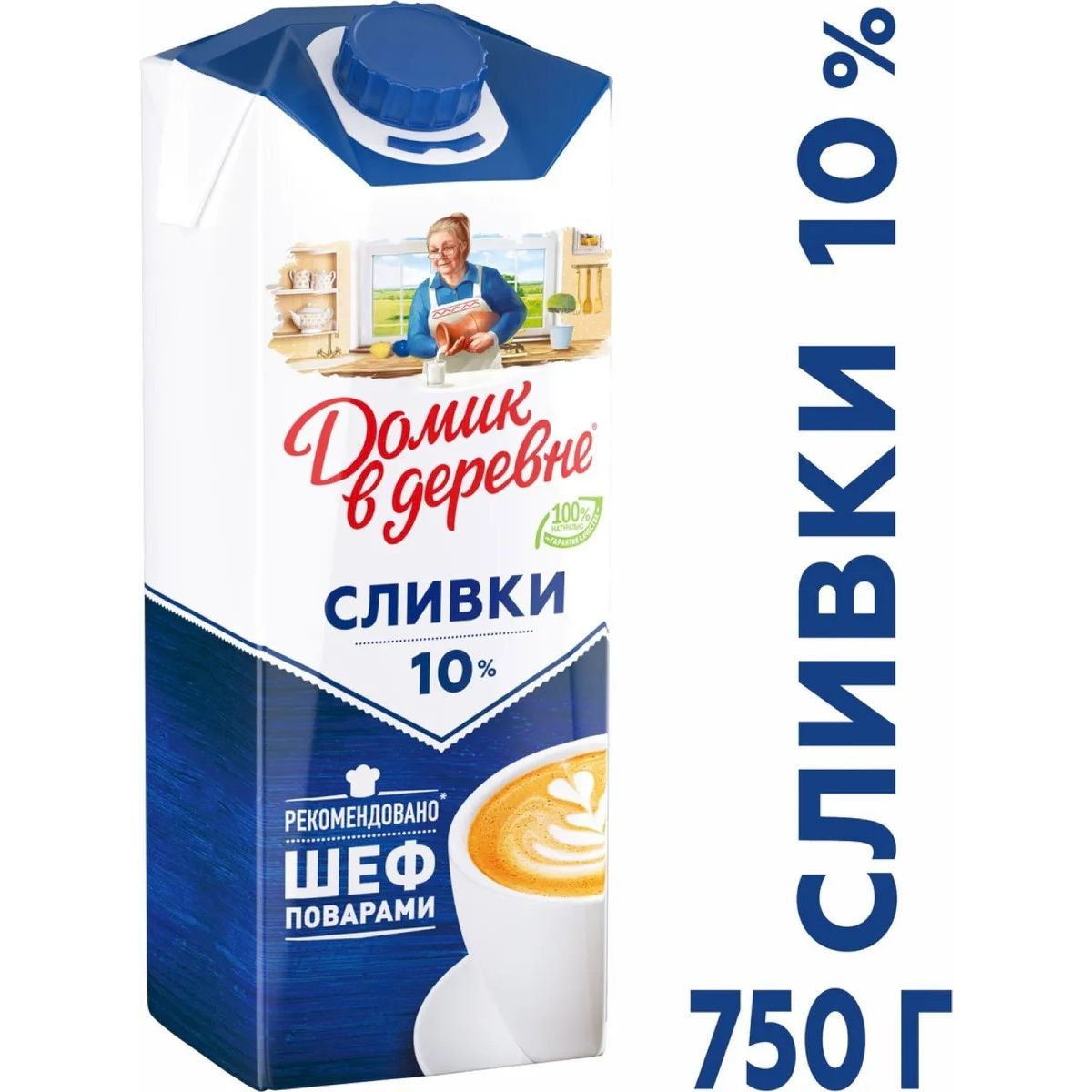 Сливки 10% домик в деревне 750 мл